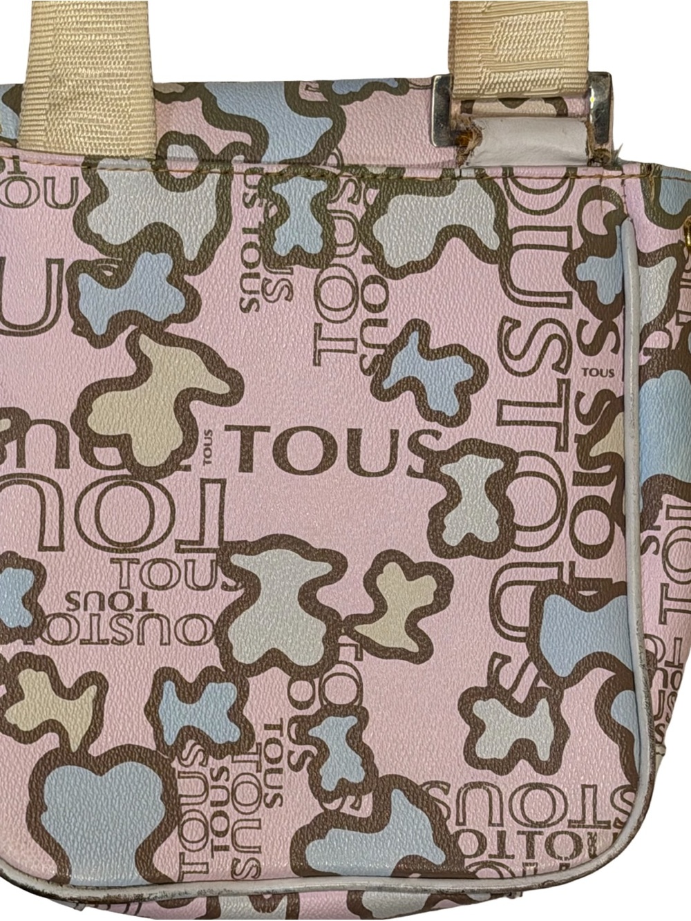 Tous Pink Patterned Crossbody Bag with Beige Strap - Picture 5 of 12